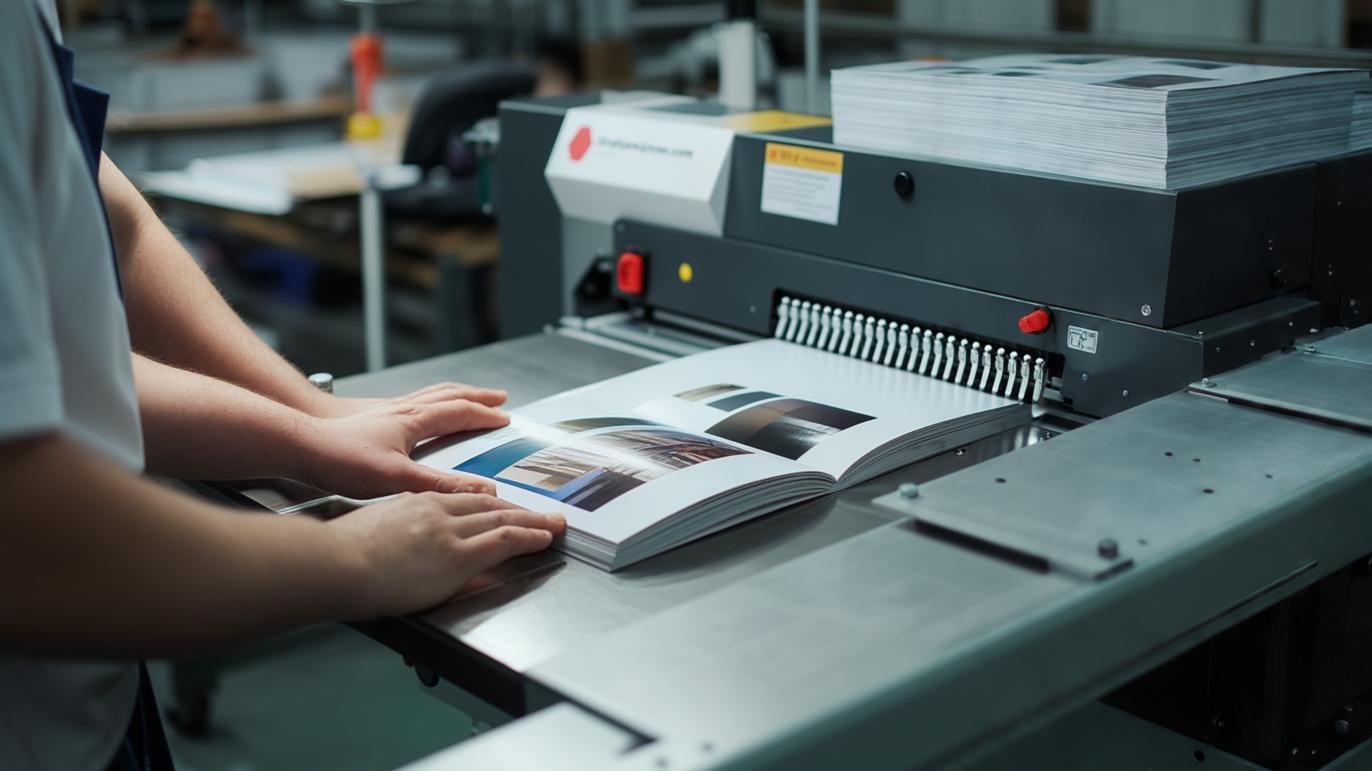 Person handling printed materials